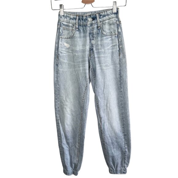 Rag & Bone Light Wash Miramar Printed Denim Jogger Pajama Jeans XXS - Picture 1 of 11